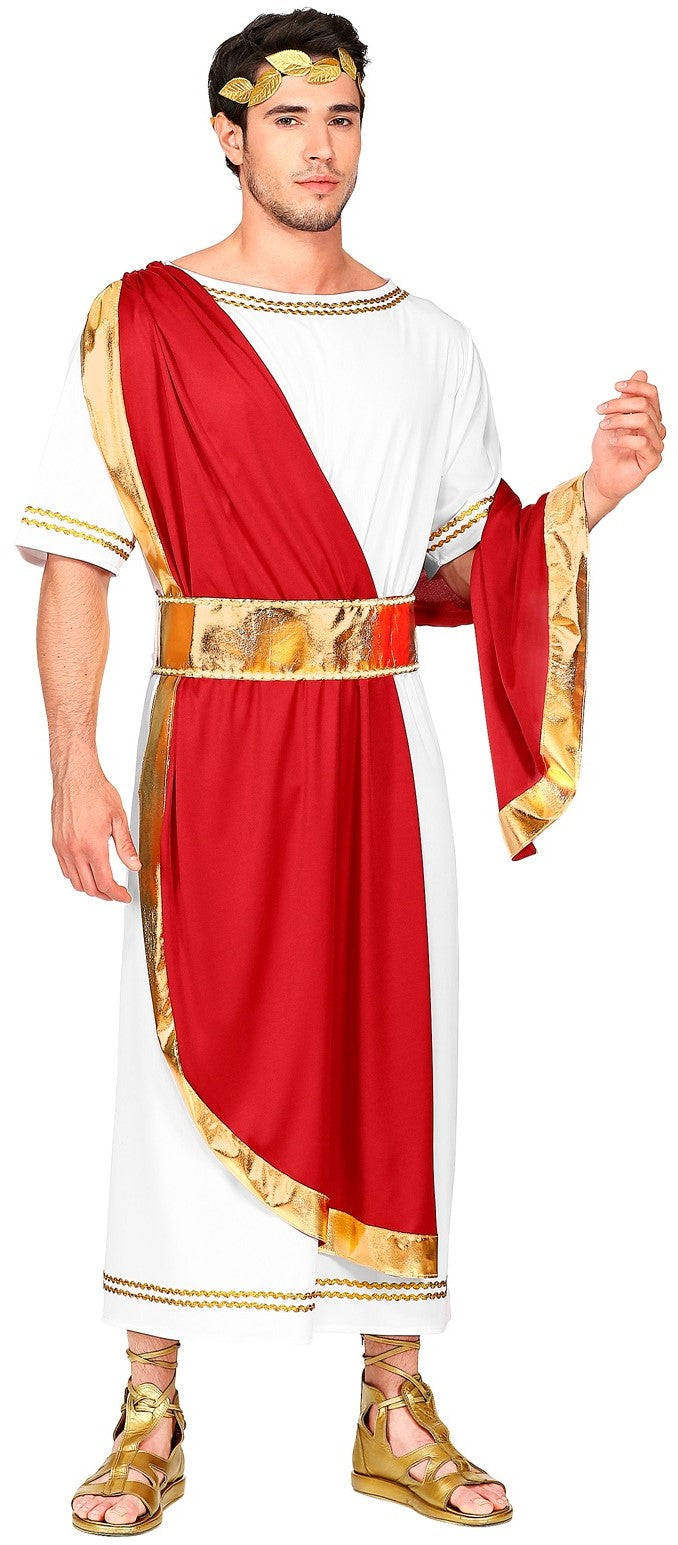 Disfraces en Pareja de Emperador Romano con Toga Roja