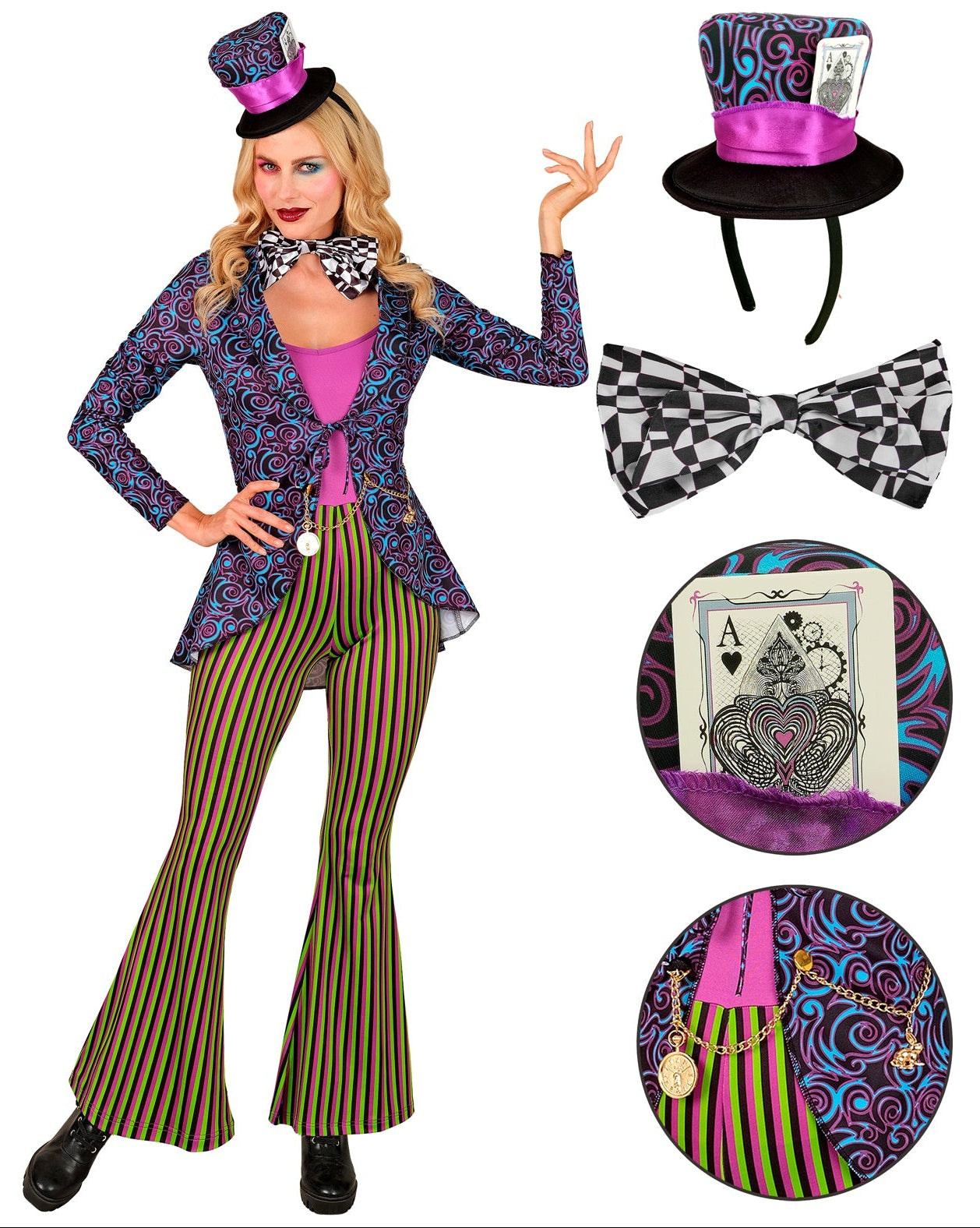 Fato de chapeleiro louco elegante para Mulher