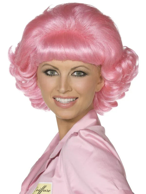 Peluca Rosa de Frenchy Grease Complementos Grease Años 40 - 50 Smiffys