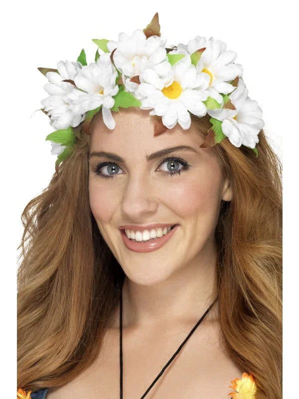 Diadema de Margaritas Complementos Hippies Smiffys