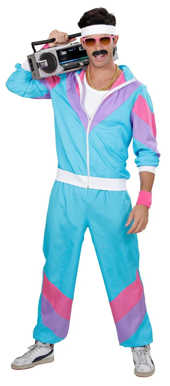 Disfraz Años 80s Chandal Azul para Hombre Adultos Widmann