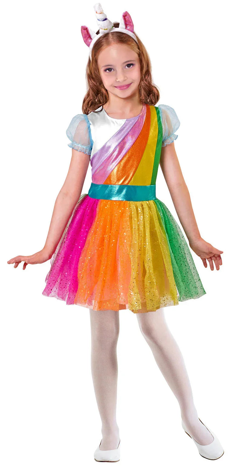 Disfraz de Unicornio Arcoiris para Niña Unicornio Widmann