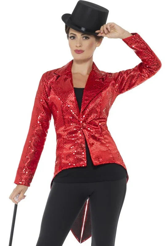 Chaqueta Roja de Lentejuelas para Mujer Chaquetas, Chalecos y Camisas Smiffys