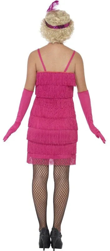 Disfraz de Charlestón Rosa Corto para Mujer Años 20 Charleston y Gangster Smiffys