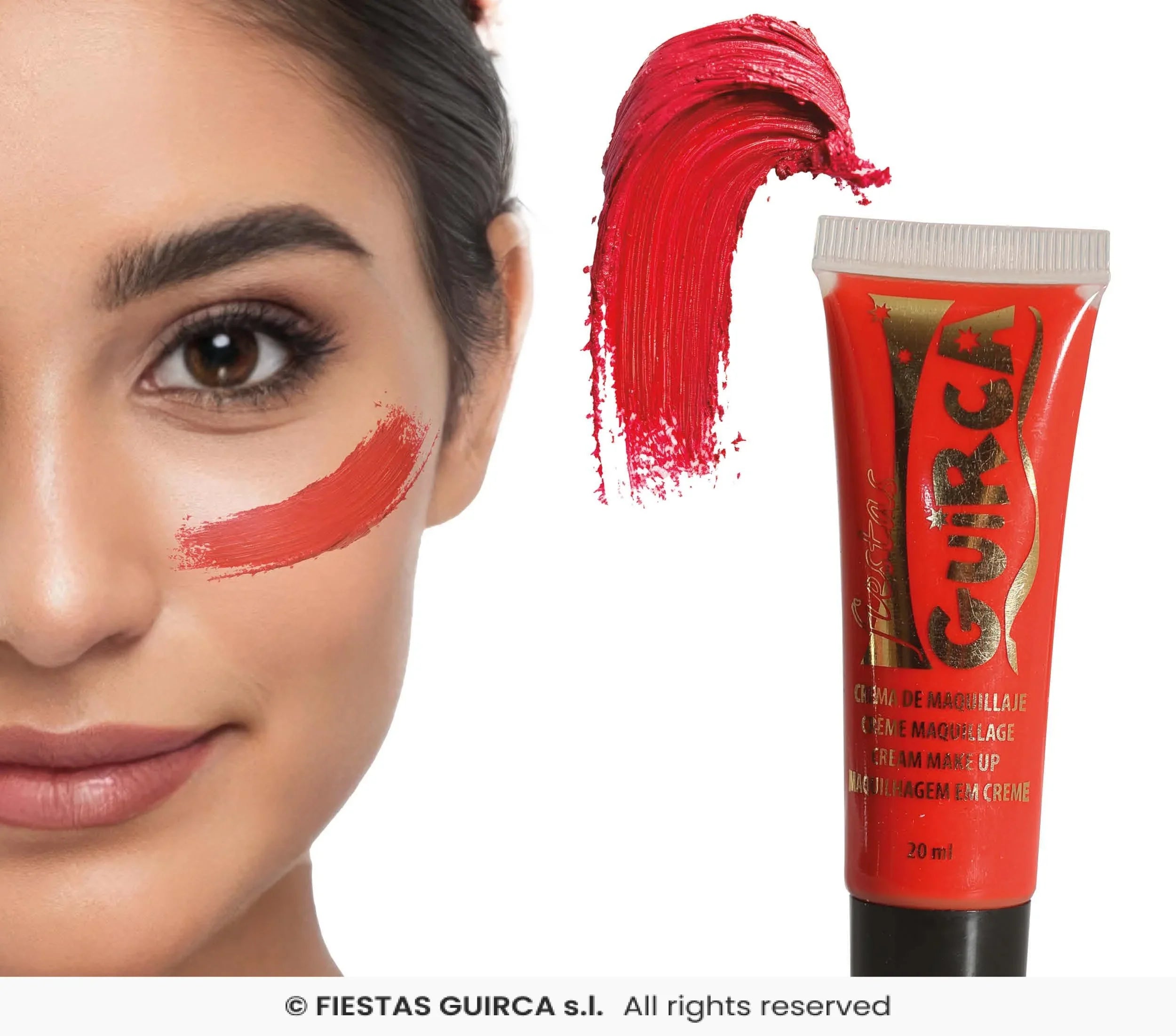 Tubo de Maquillaje en Crema en Colores Maquillaje en Crema Guirca Rojo