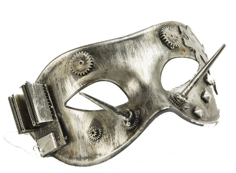 Antifaz Steampunk Plateado con Pinchos Steampunk Viving