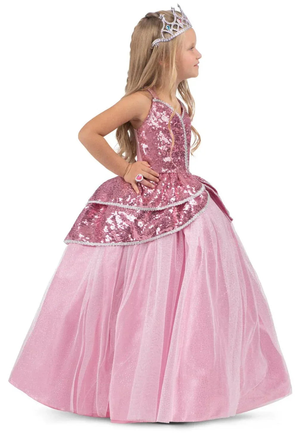 Disfraz de Princesa Rosa con Lentejuelas para Niña Princesas y Príncipes Infantiles Viving