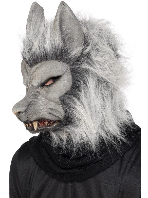 Máscara de Hombre Lobo Gris con Pelo Máscaras Halloween Smiffys