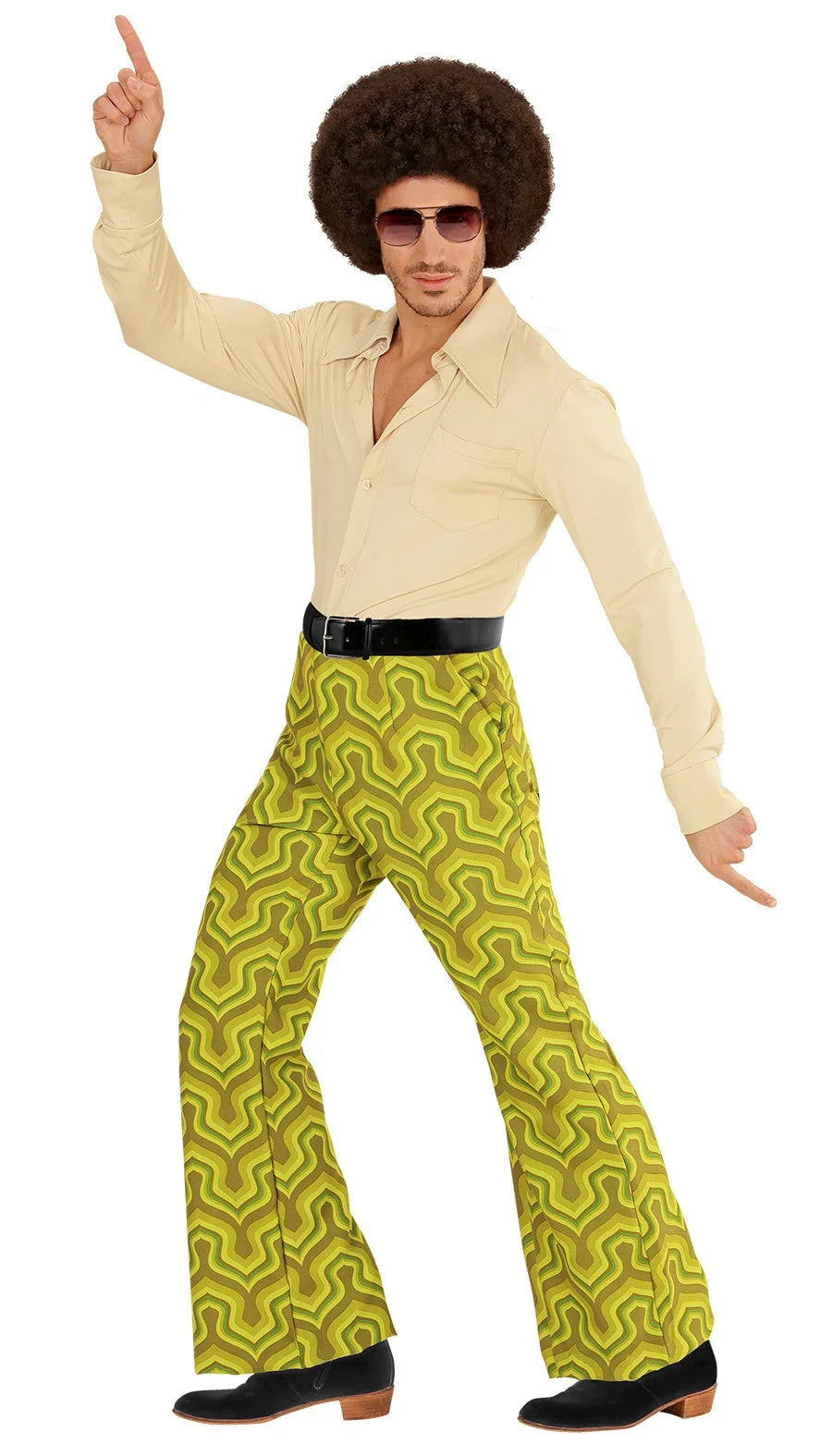 Pantalón Disco Años 70 Verde Pistacho para Hombre Disco Widmann