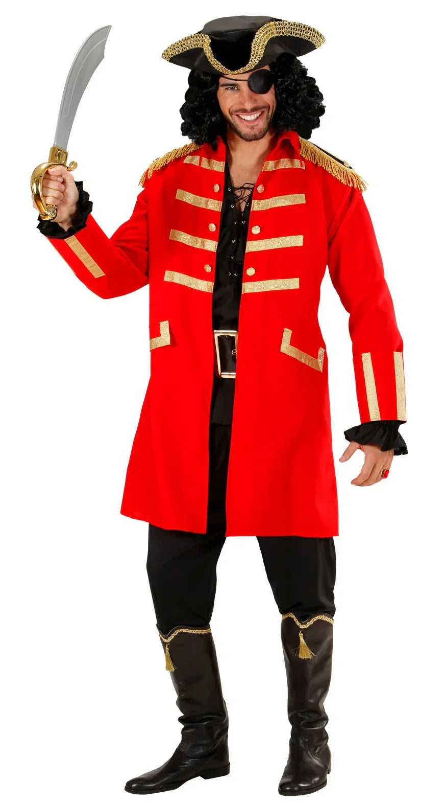 Disfraz de Capitán Pirata Rojo para Adulto Pirata Widmann
