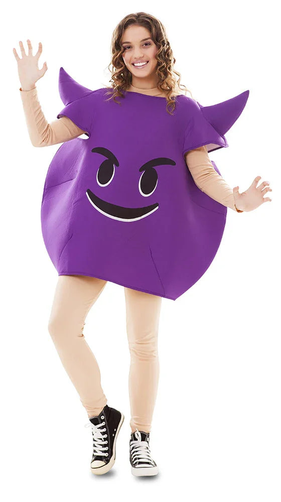 Disfraz de Emoticono de Diablo Morado para Adulto Emoticonos EuroCarnavales