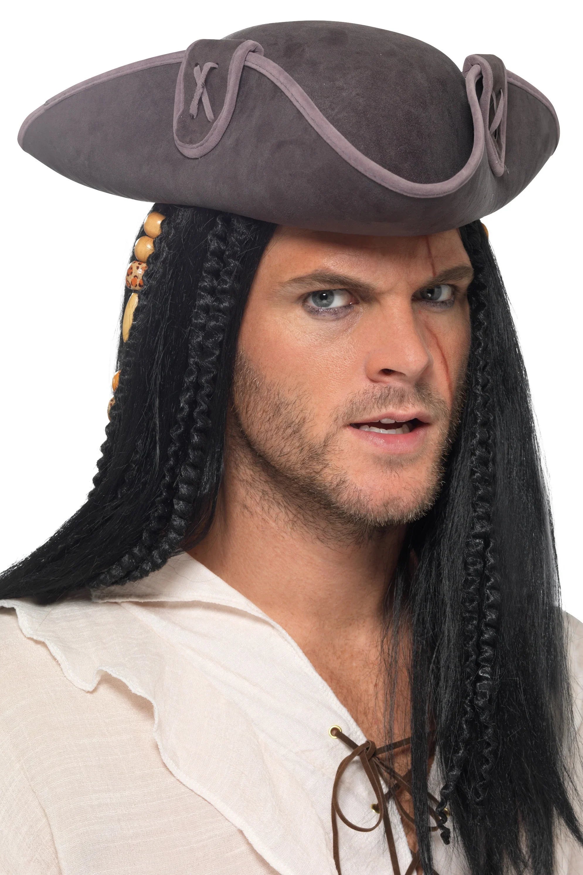 Sombrero de Capitán Pirata Gris Complementos Piratas Smiffys
