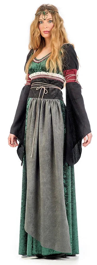 Vestido de Princesa Medieval Verde para Mujer Princesas y Damas Medievales Limit Sport