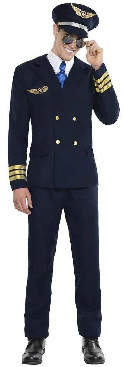 Disfraz de Piloto de Avión para Hombre Pilotos y Aviadores Kimokawaii