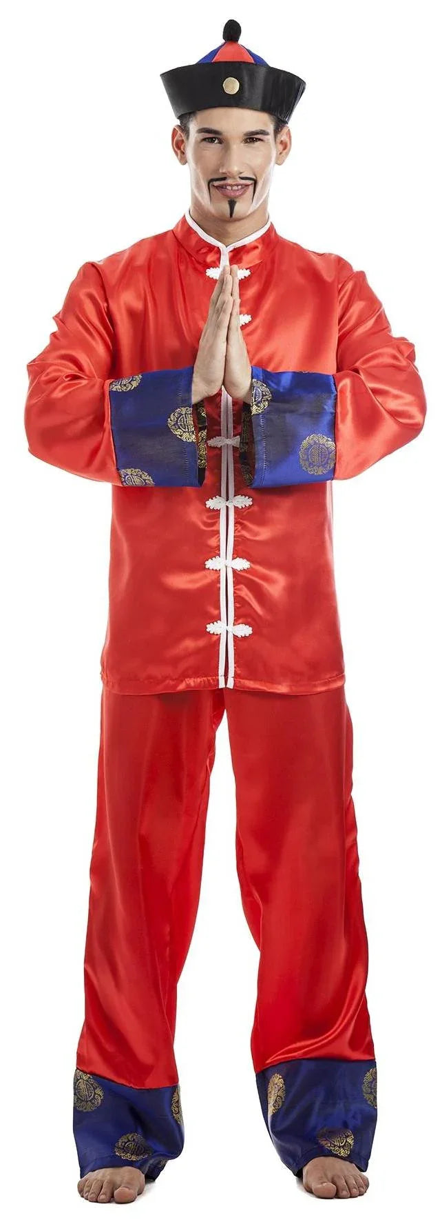 Disfraz de Chino con Sombrero para Hombre Chinos Kimokawaii