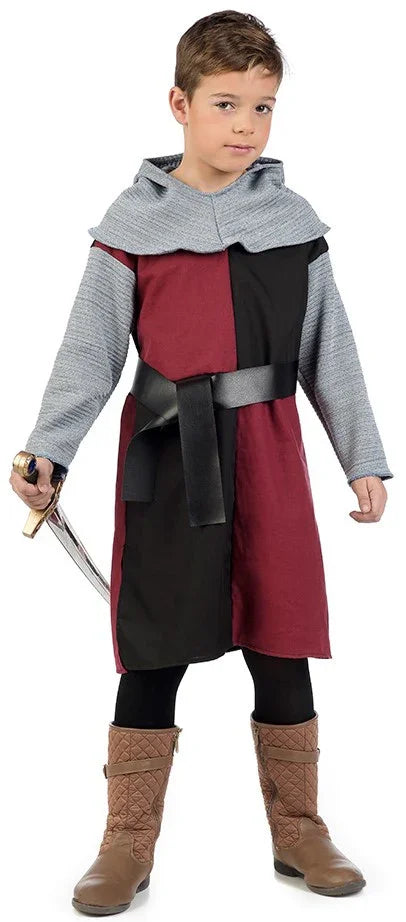 Disfraz de Caballero Cruzado Medieval Rojo Infantil Caballeros y Cruzados Medievales Limit Sport
