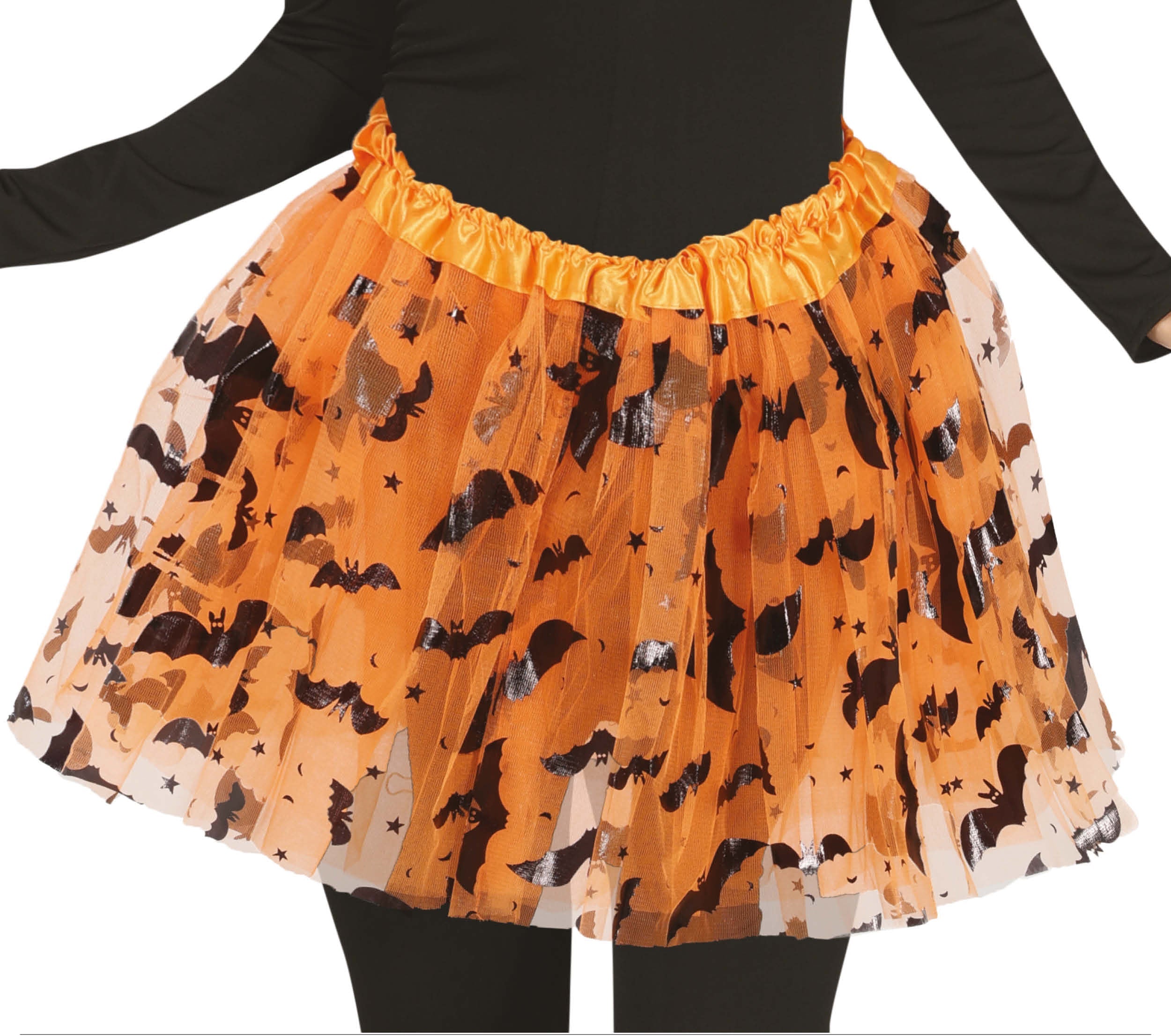 Tutu Laranja Decorado Halloween para Menina