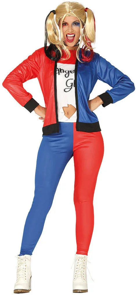 Disfraz de Harley Rubia para Mujer con Pantalón Harley Quinn Guirca