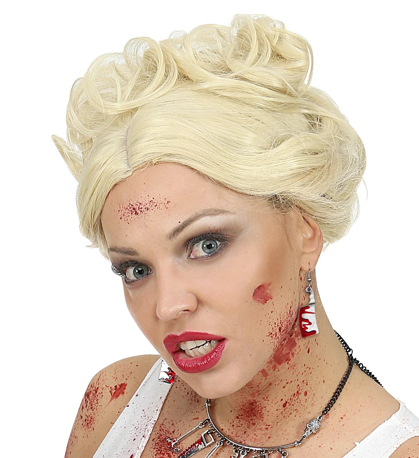 Pendientes de Cuchillo Carnicero Ensangrentado Accesorios Halloween Widmann