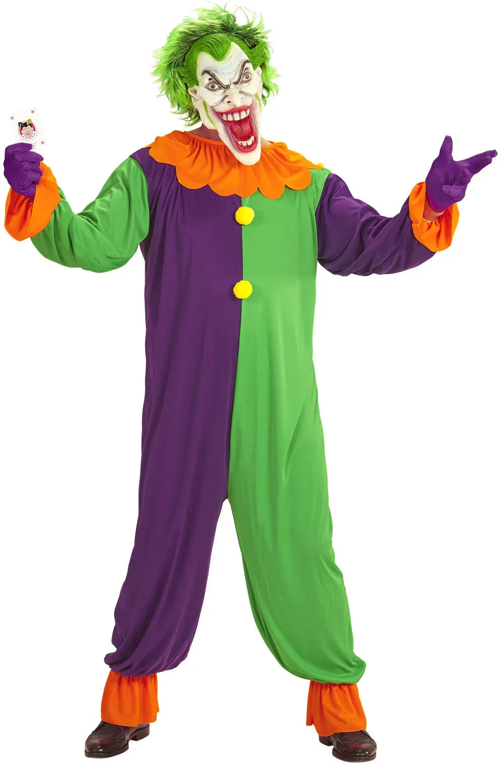 Disfraz de Joker Psicópata Morado y Verde para Adulto Payasos Asesinos Widmann