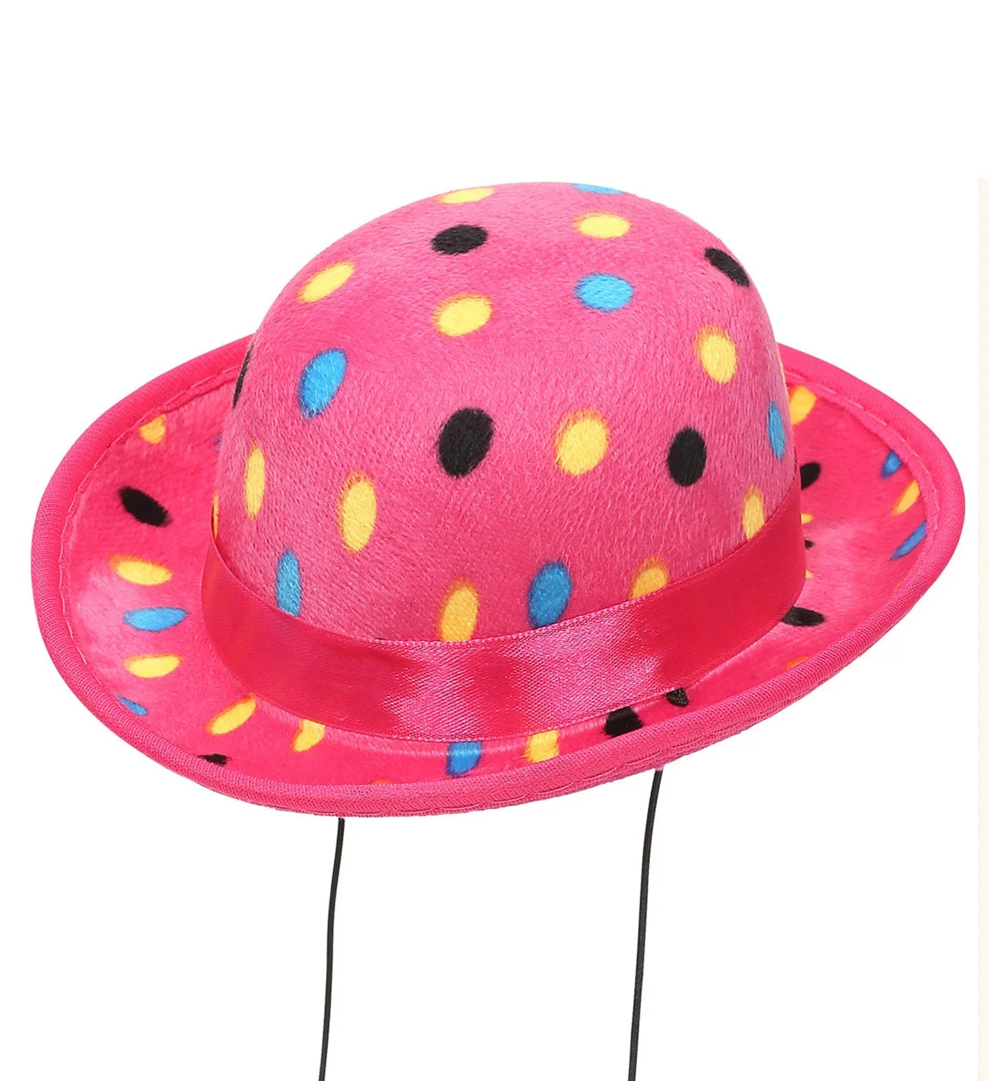 Mini Bombín de Payaso Rosa con Lunares Complementos Payasos Widmann
