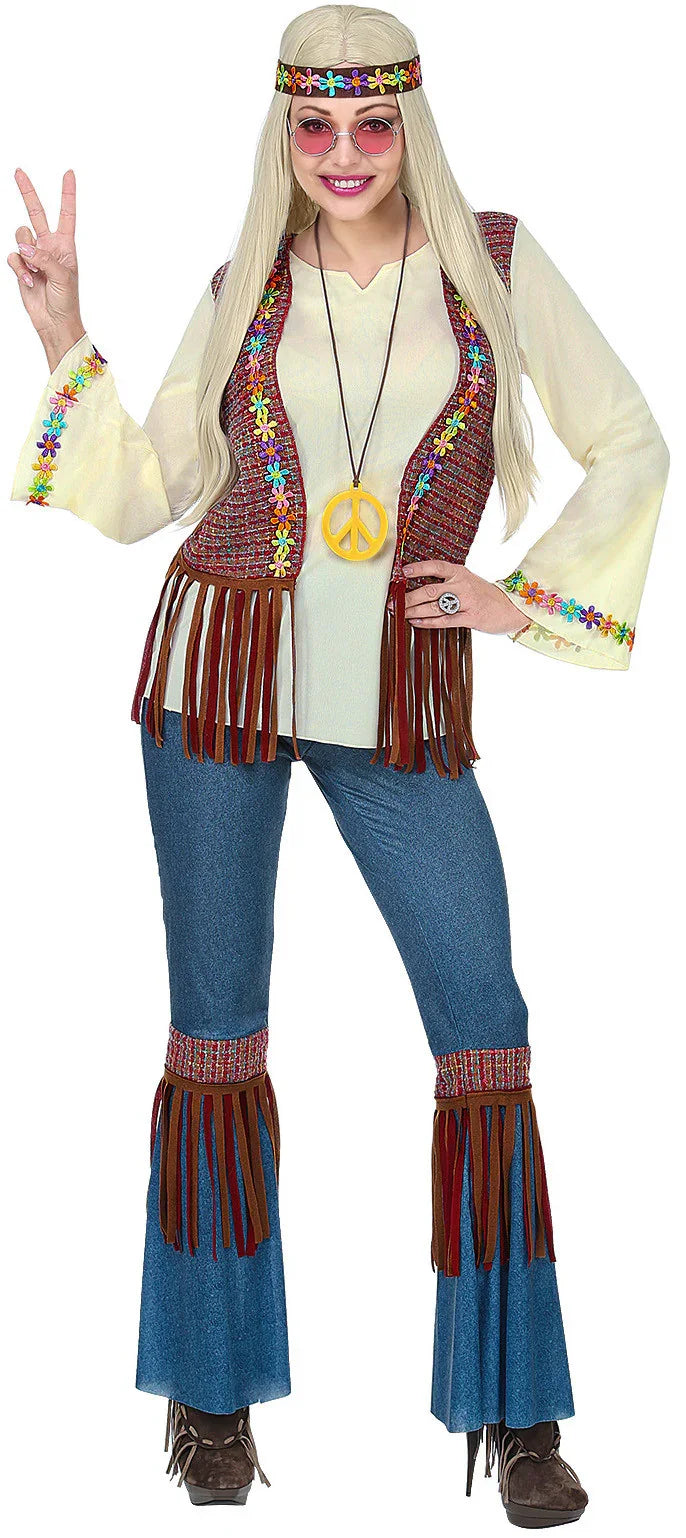 Disfraz de Hippie Años 60 para Mujer Hippie Widmann