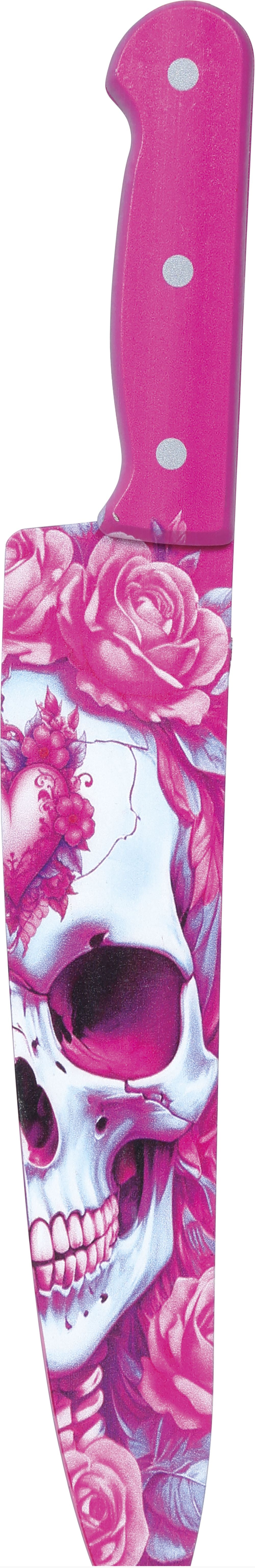 Canivete de Caveira Rosa de 37 cm