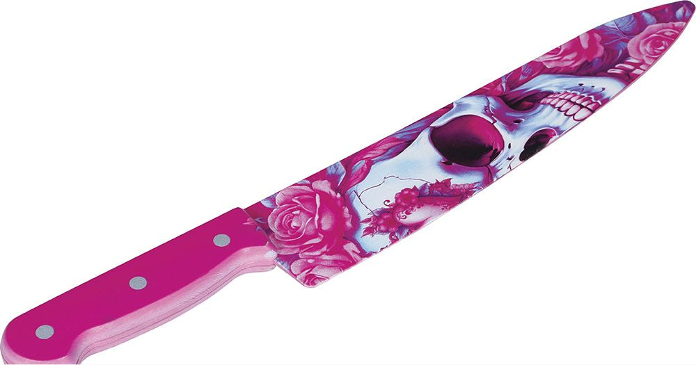 Canivete de Caveira Rosa de 37 cm