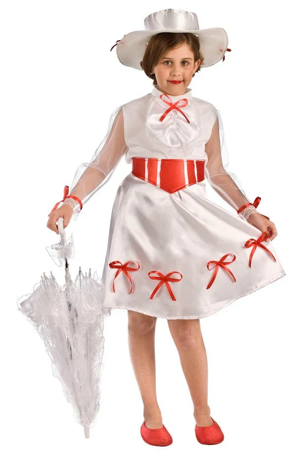 Disfraz de Mary Poppins Blanco para Niña Mary Poppins El Rey del Carnaval