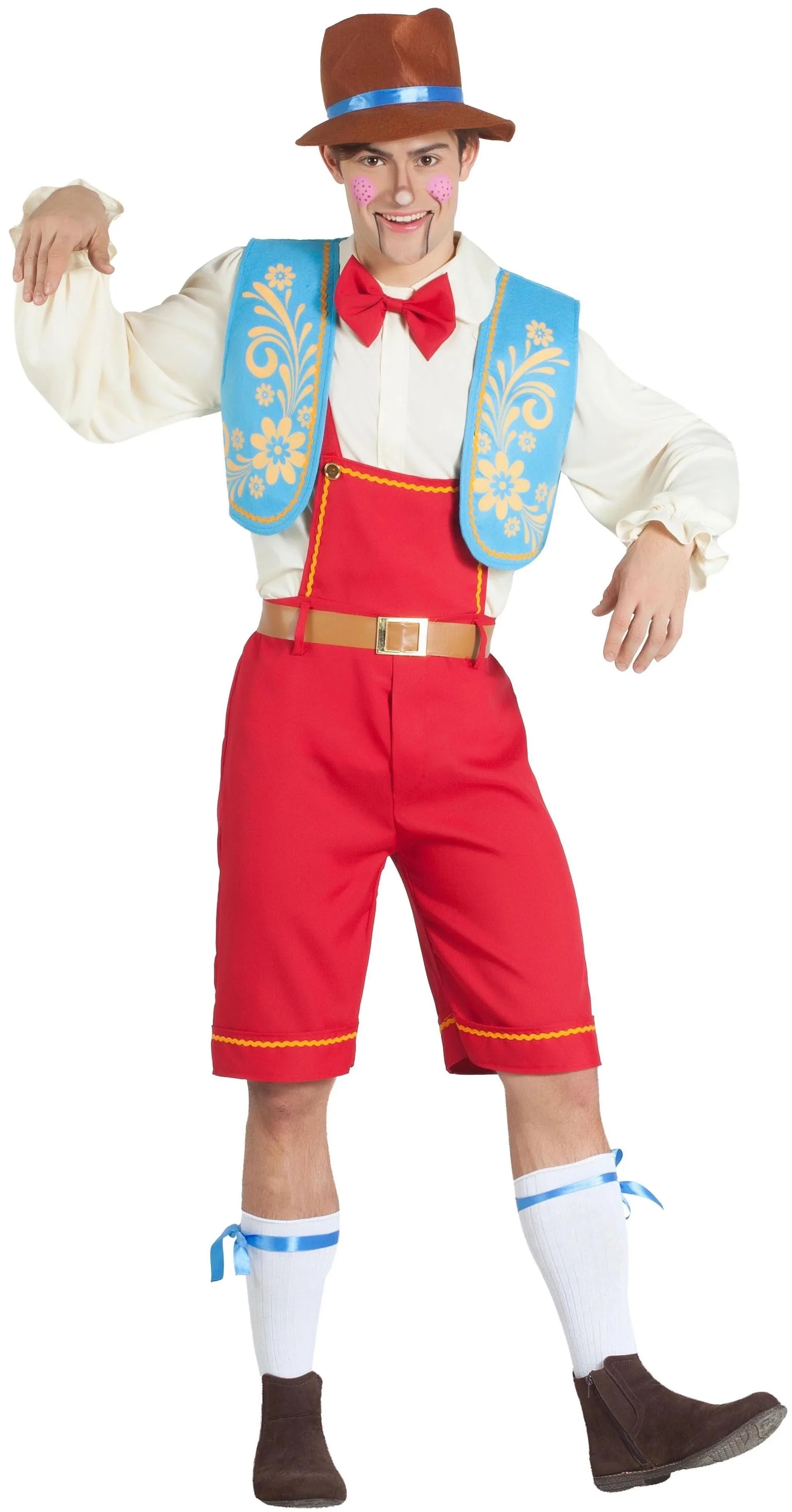 Disfraz de Pinocho Divertido para Hombre Pinocho Kimokawaii