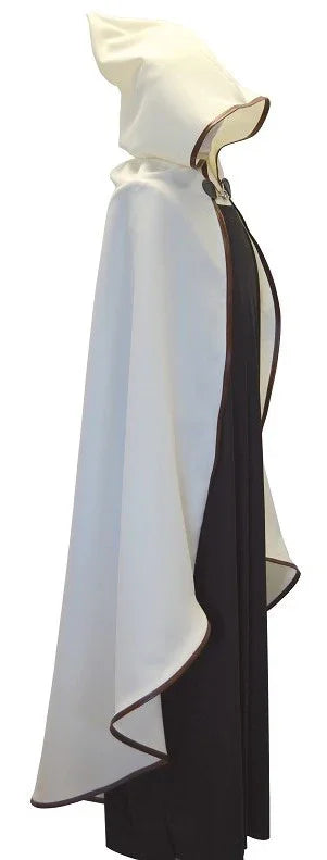 Capa Medieval Beige con Capucha y Ribetes de Piel Complementos Medievales de Lujo Llopis