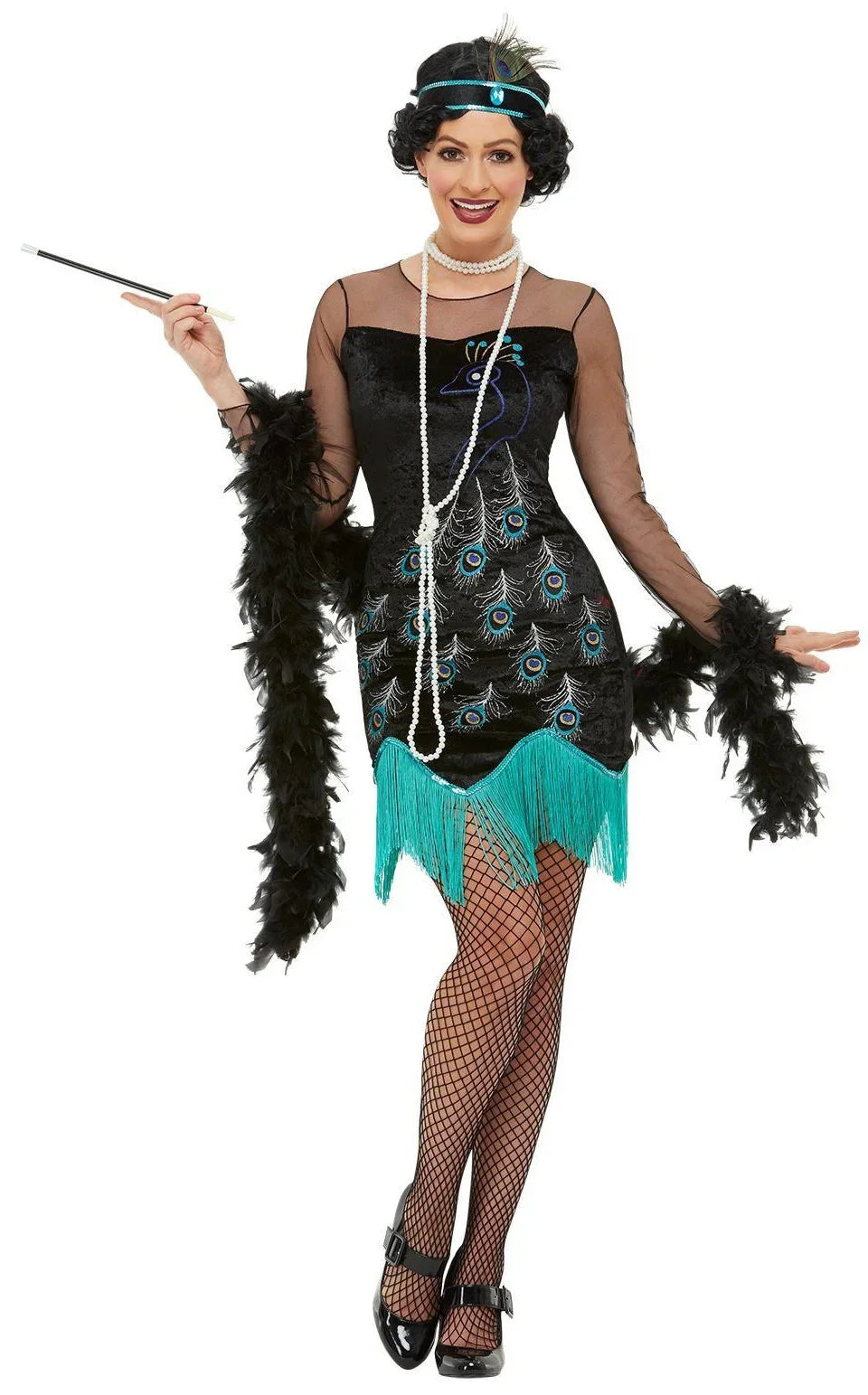 Disfraz de Charlestón Años 20 Pavo Real para Mujer Años 20 Charleston y Gangster Smiffys