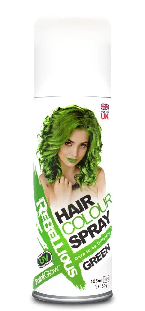 Spray para Pelo Fluorescente en Diferentes Colores Spray para Pelo EuroCarnavales Verde