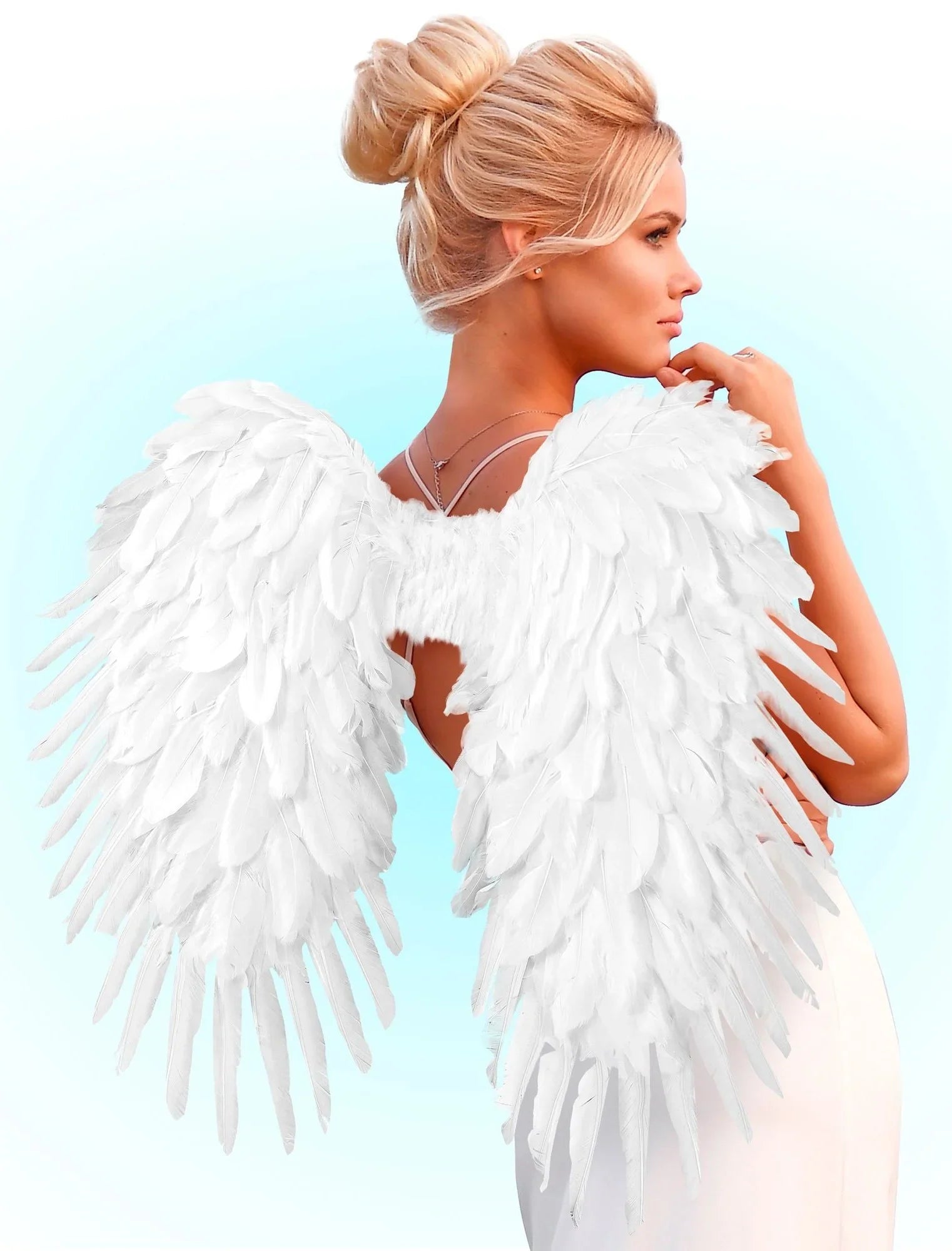 Alas Grandes de Ángel Celestial con Plumas Blancas Alas Widmann