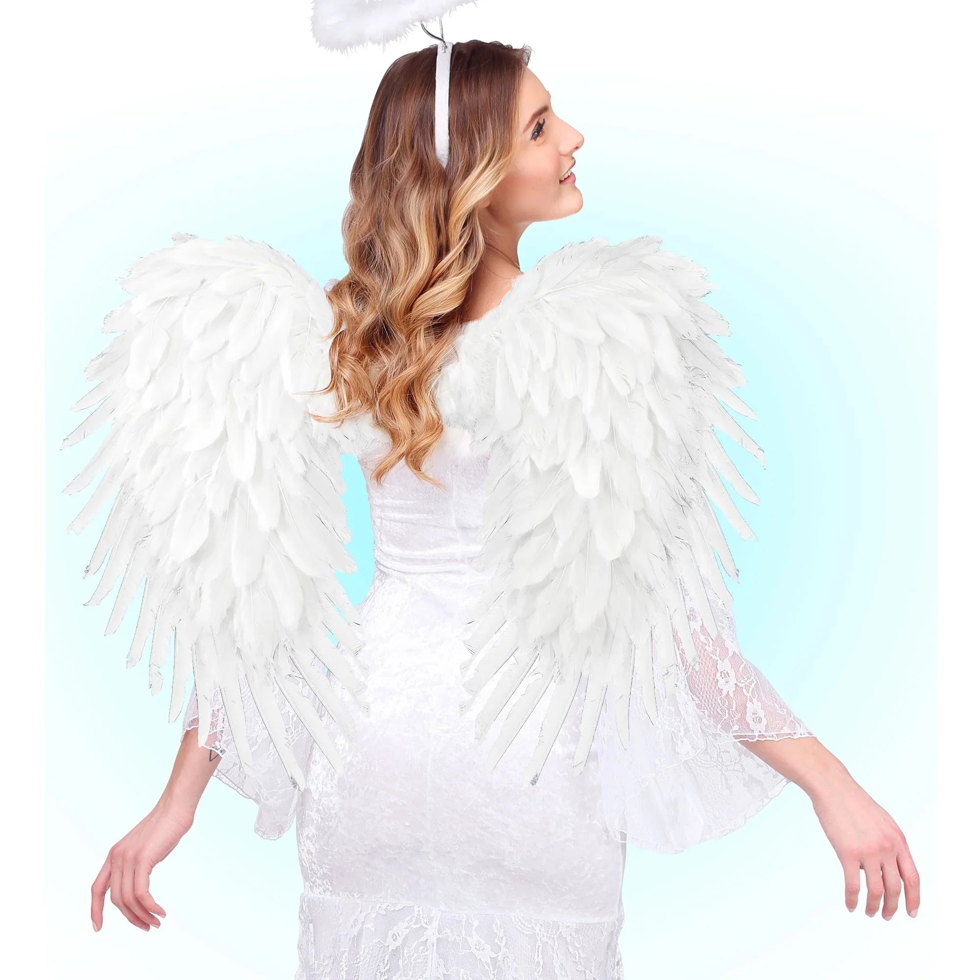 Alas Grandes de Ángel Celestial con Plumas Blancas Alas Widmann