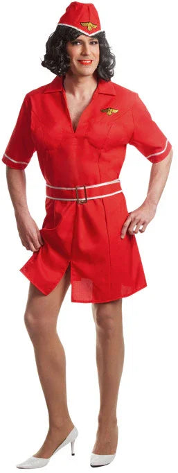 Disfraz de Azafata Rojo para Hombre Azafatas El Rey del Carnaval
