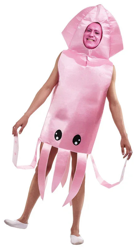 Disfraz de Calamar Rosa para Adulto Peces y Animales Marinos El Rey del Carnaval