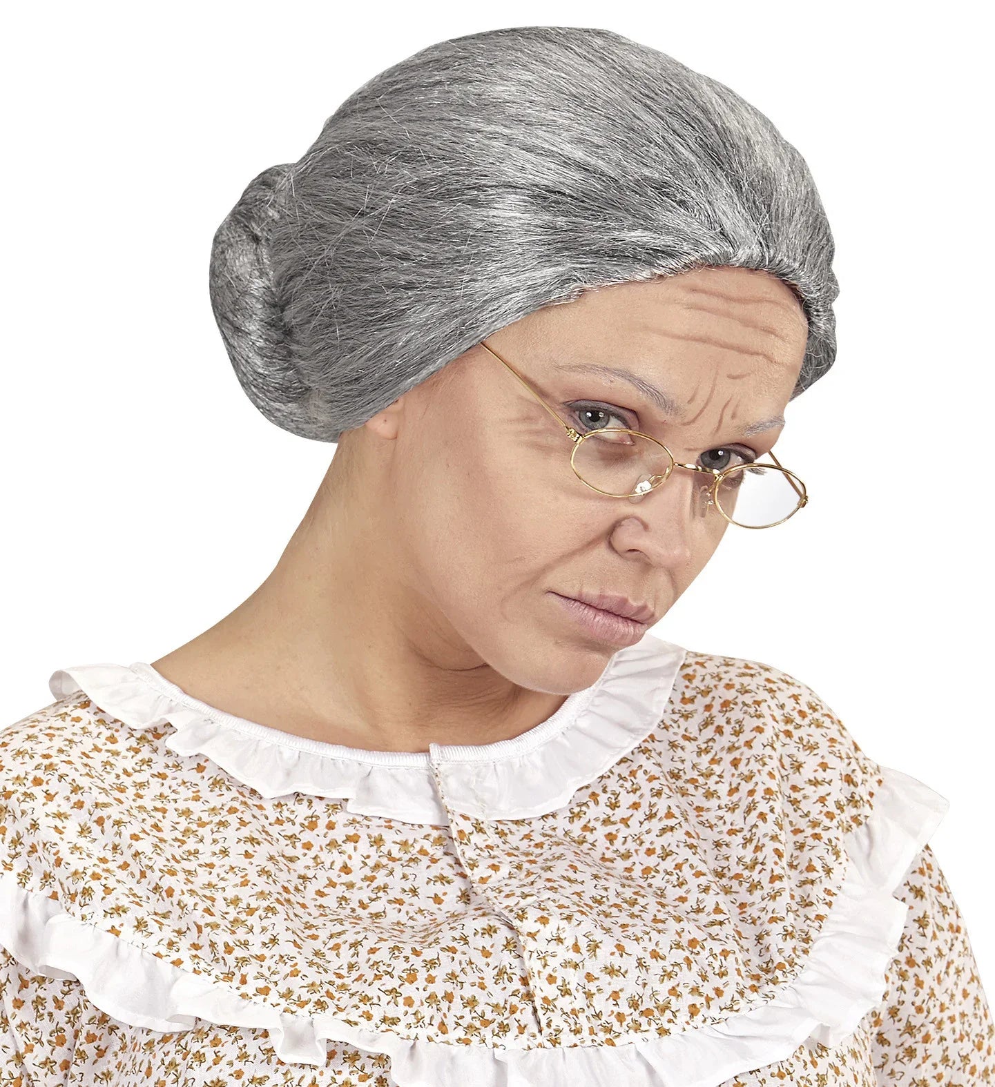 Peluca de Abuela Canosa con Moño Pelucas Canosas Widmann