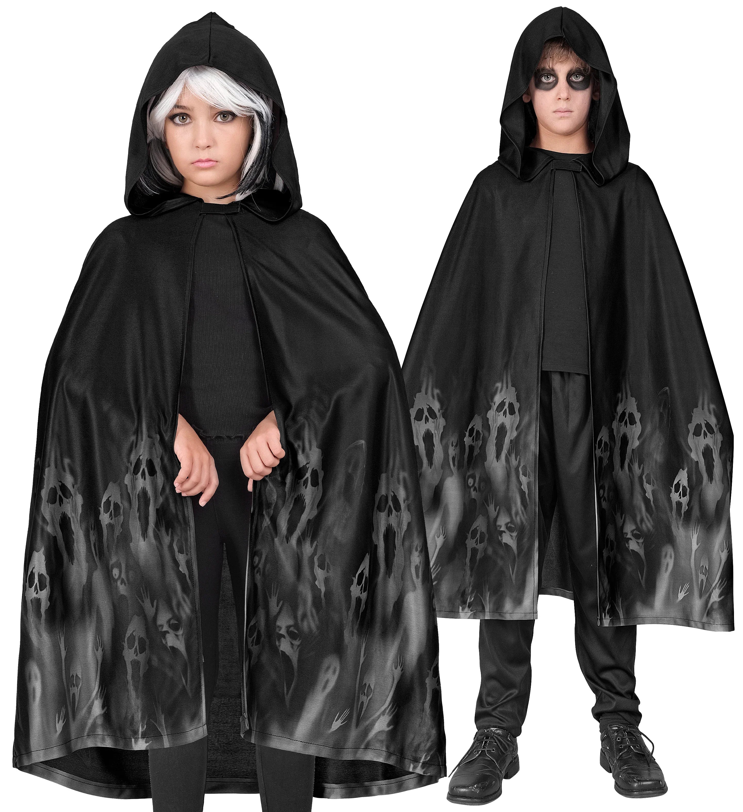 Capa con Capucha Negra con Fantasmas Infantil Capas Widmann