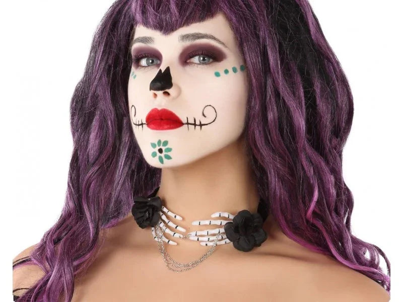 Collar de Catrina con Manos de Esqueleto Catrina Atosa