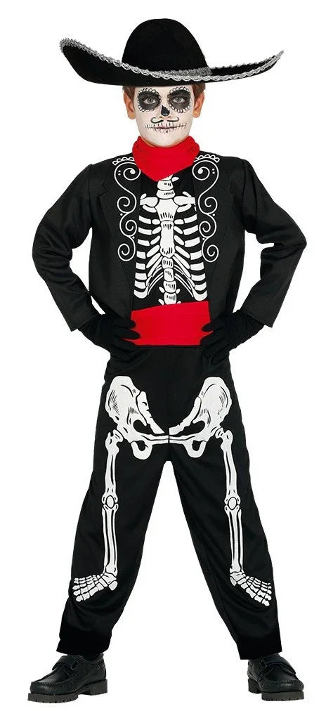 Disfraz de Catrín Muerte Mexicana para Niño Catrina Guirca