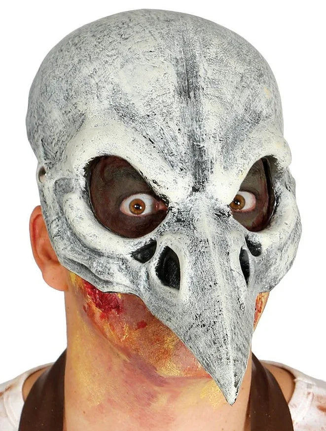 Media Máscara de Cráneo de Esqueleto de Pájaro Máscaras Halloween Guirca