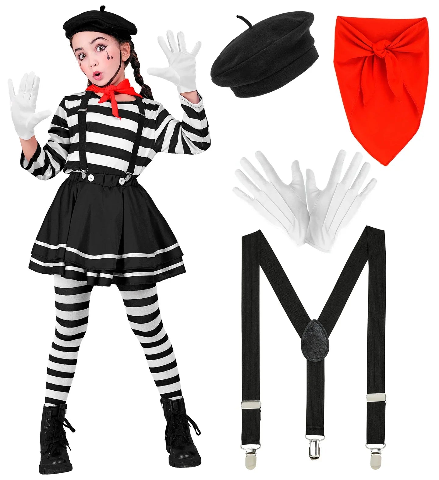 Disfraz de Mimo Clásico para Niña Mimos Infantiles Widmann
