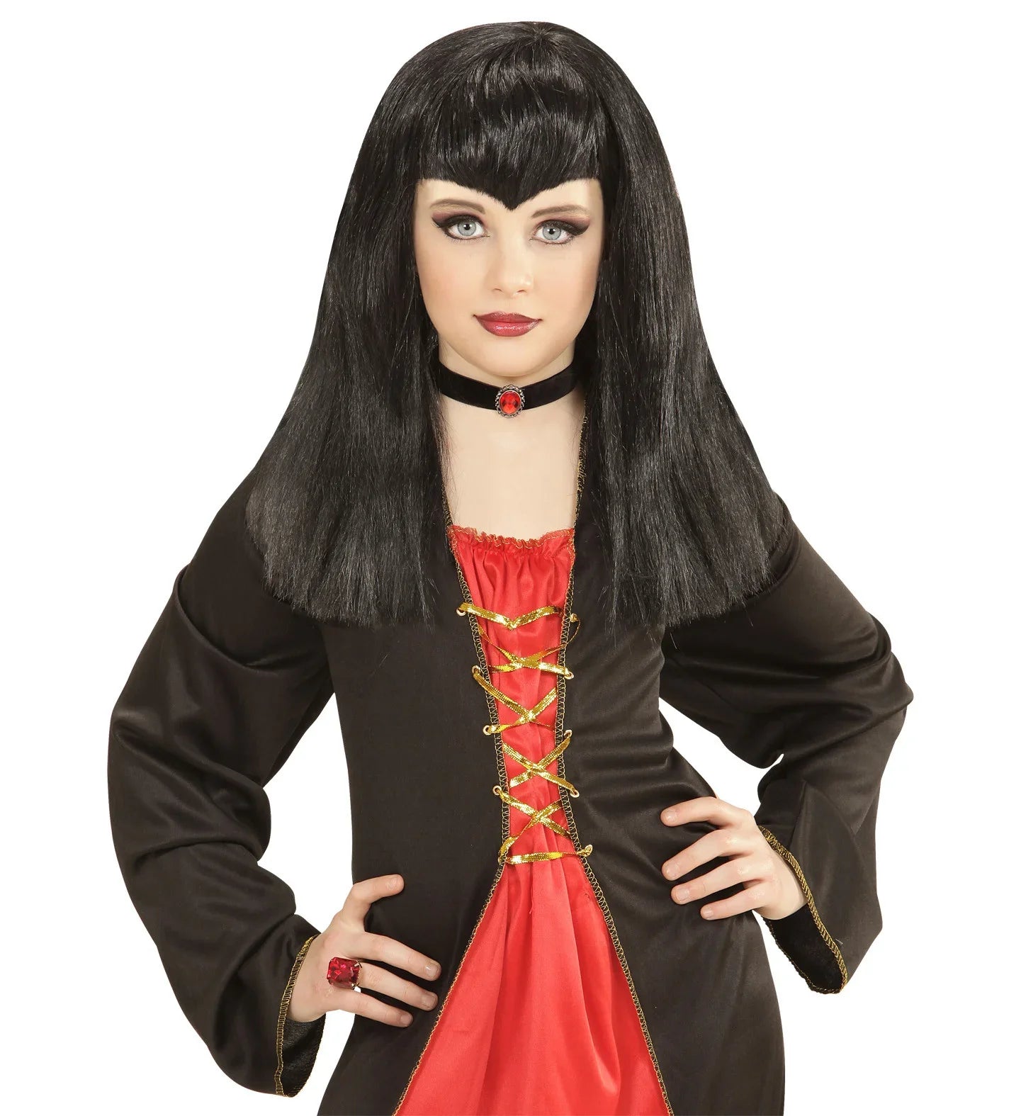 Peluca de Vampiresa Morena Infantil Pelucas Morenas Widmann