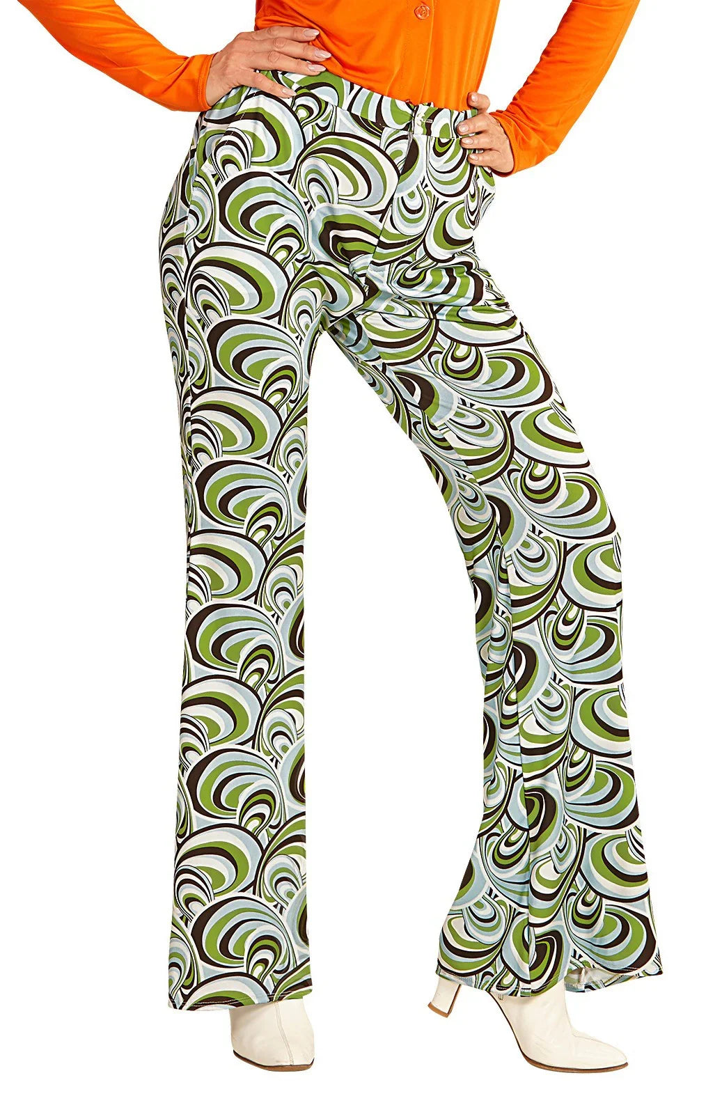 Pantalones de Campana Disco con Ondas para Mujer Disco Widmann