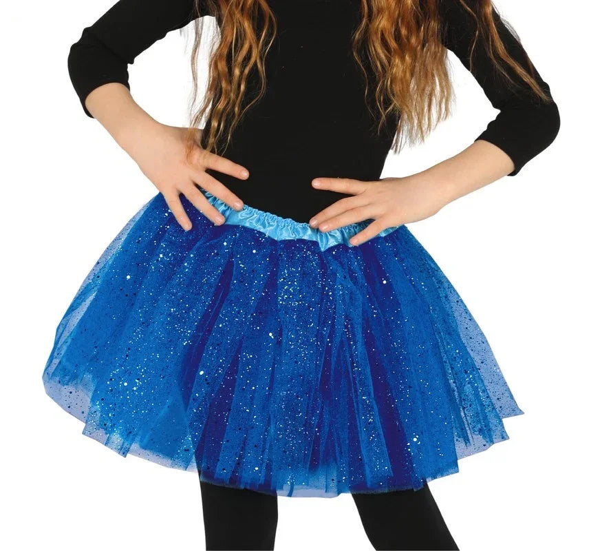 Tutú Azul Oscuro con Purpurina para Niña Tutús Guirca
