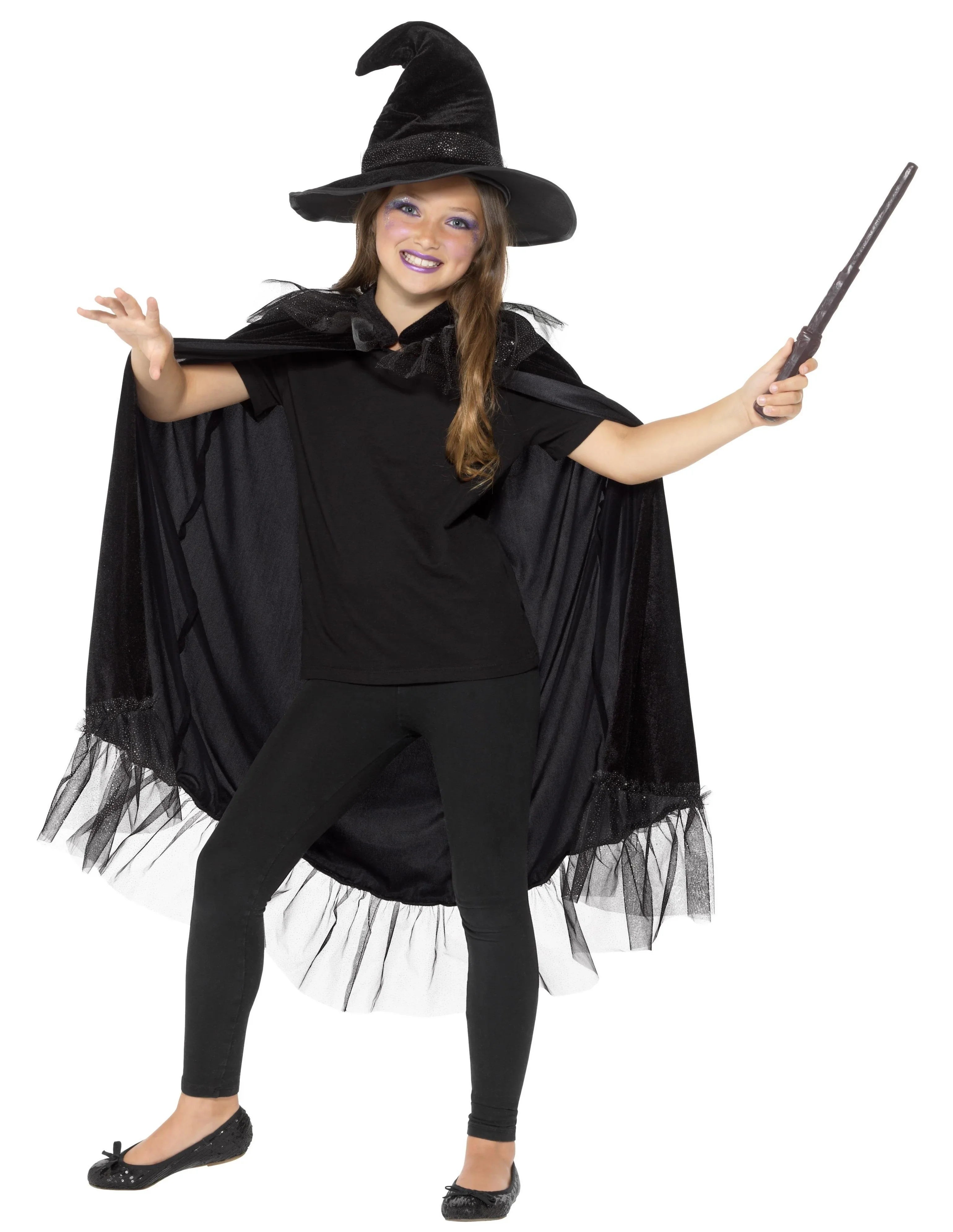 Kit de Bruja Negra Infantil con Gorro y Capa Brujas Smiffys