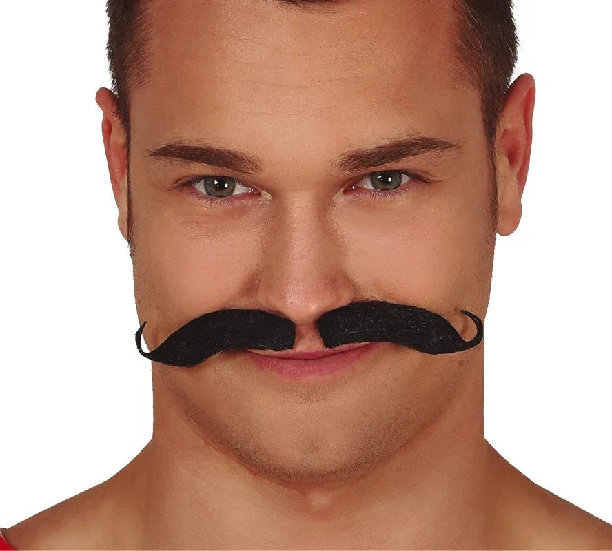 Bigote Dividido Negro con Puntas Barbas y Bigotes Guirca