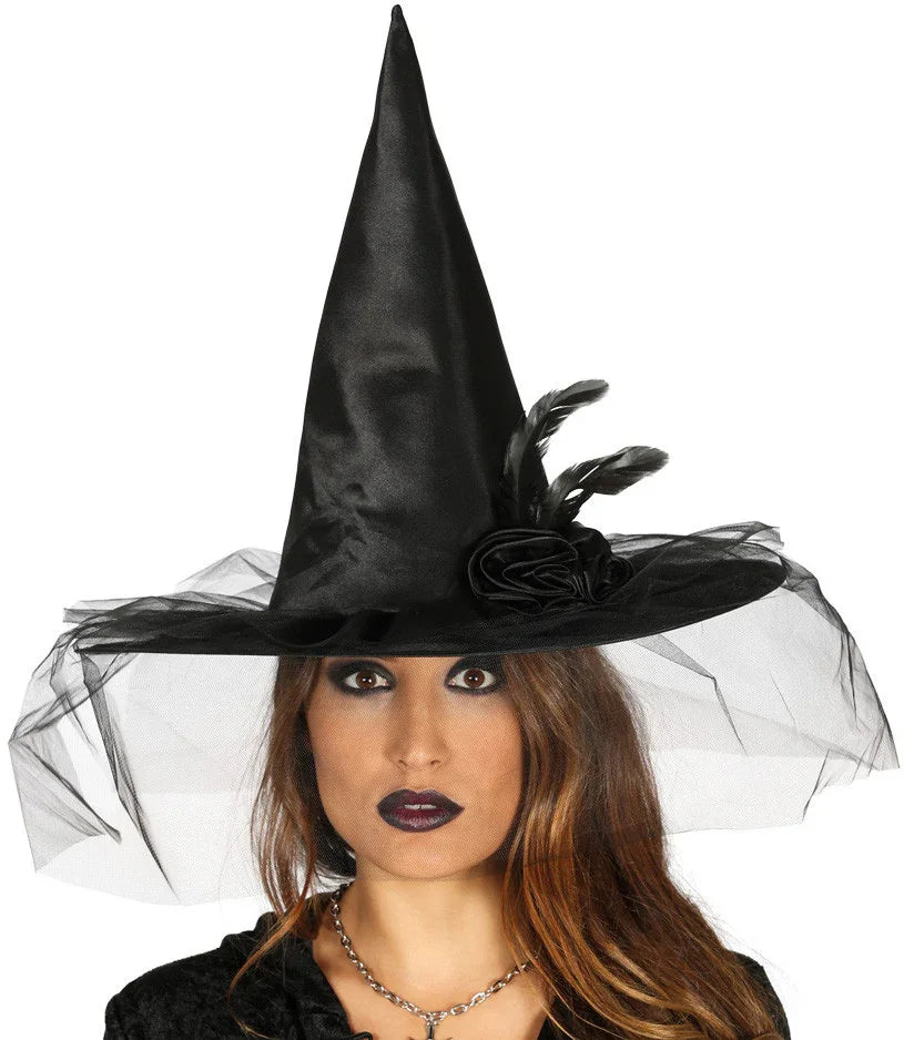 Sombrero de Bruja Negro Decorado Sombreros de Bruja Guirca