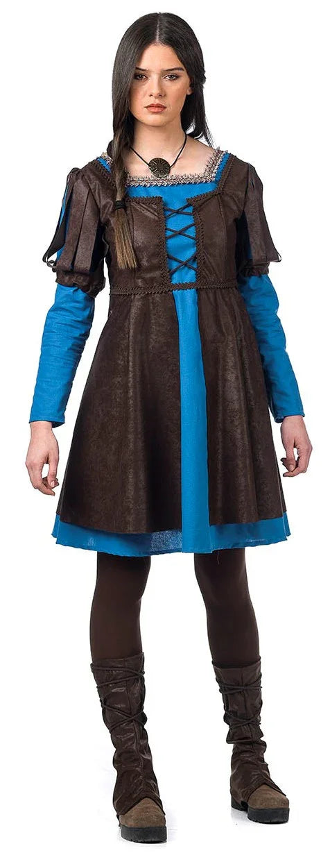 Disfraz de Princesa Medieval Azul Corto para Mujer Princesas y Damas Medievales Limit Sport